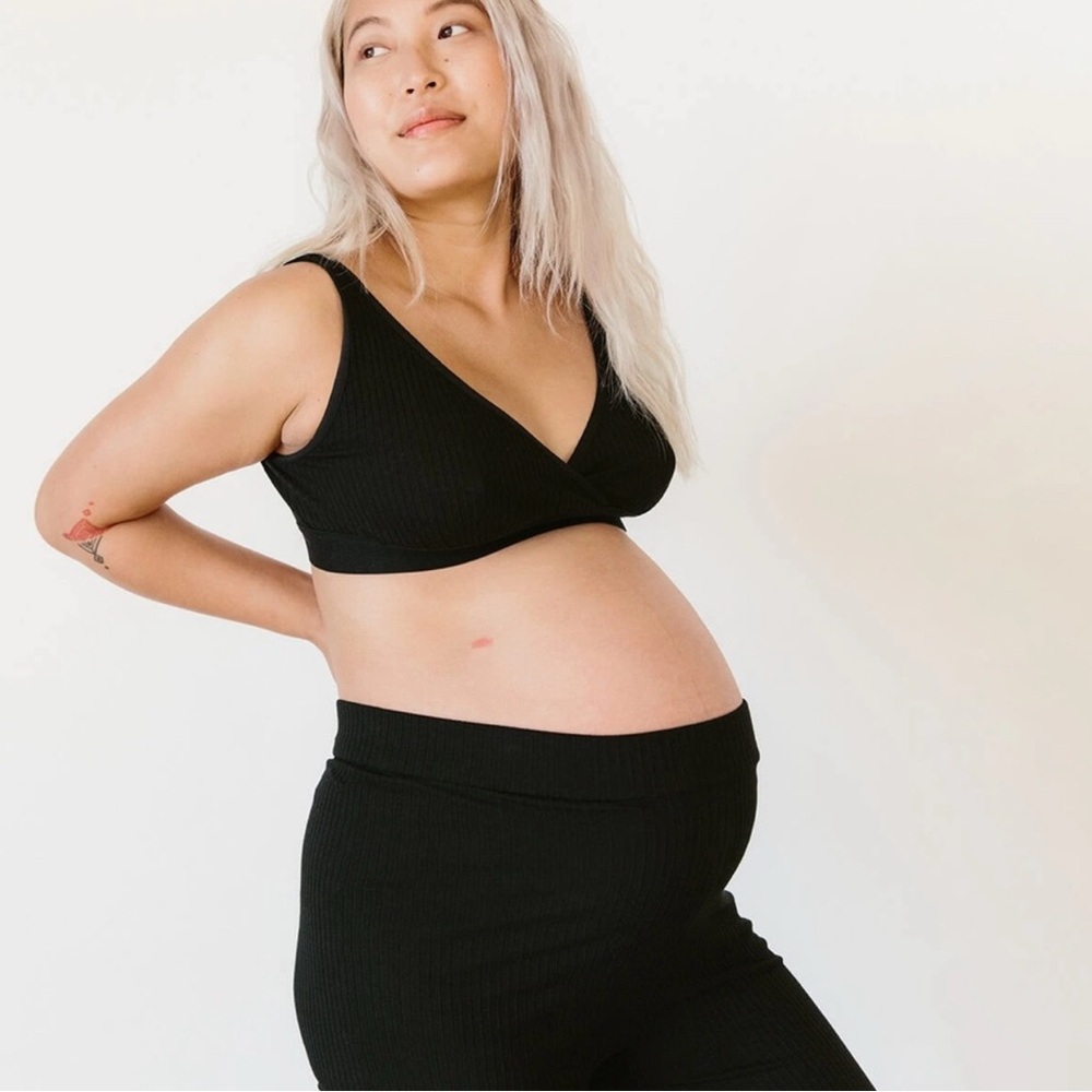 Storq Women’s Classic Ribbed Classic Black Nursing & Sleep Twist Bra Size 8/4X